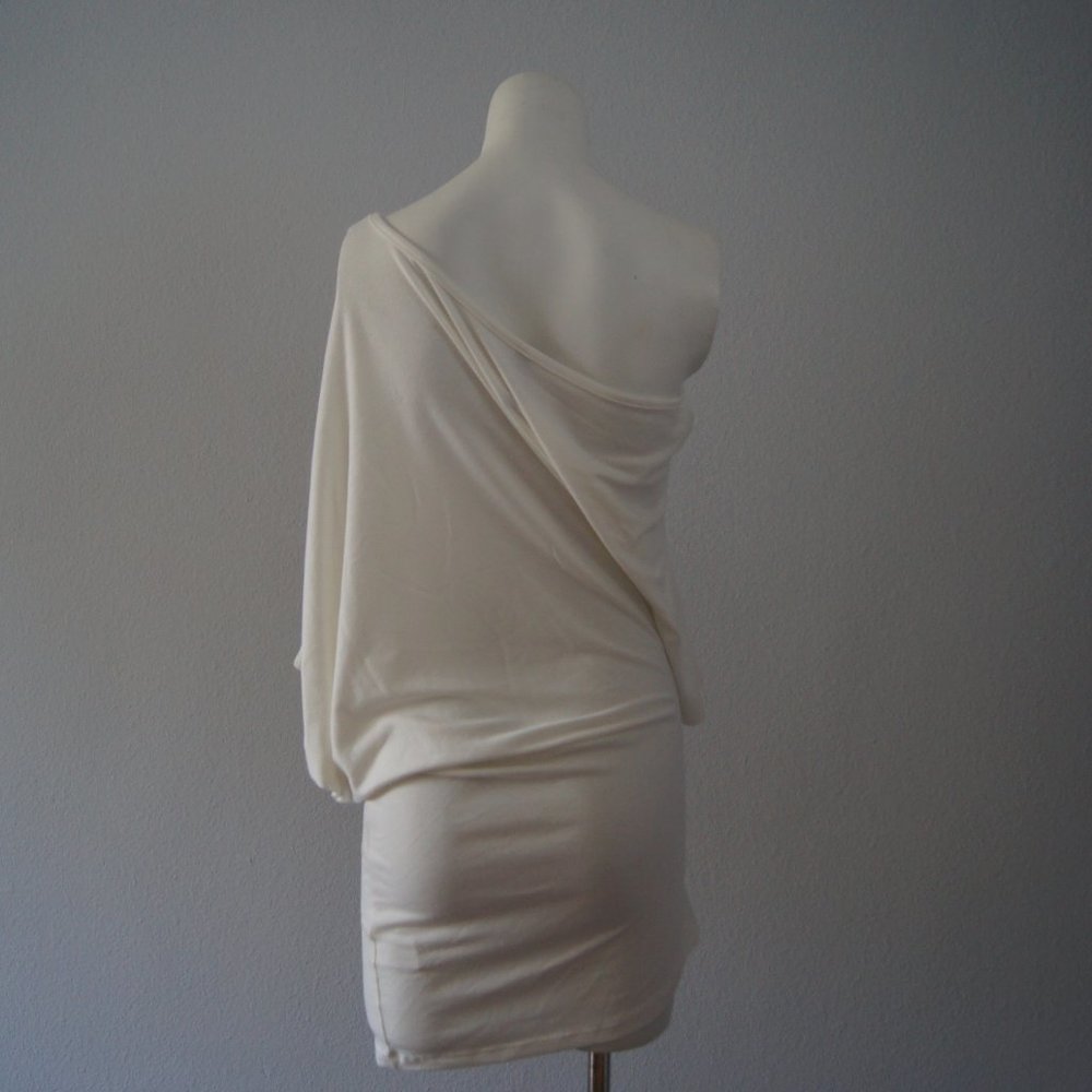 Shamu USA Women's One Shoulder My Heart Is In Paris Blouse Top L Made In USA - Picture 4 of 5